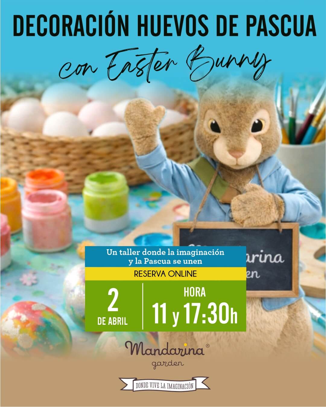 DECORACIÓN HUEVOS DE PASCUA con Easter Bunny en Mandarina garden