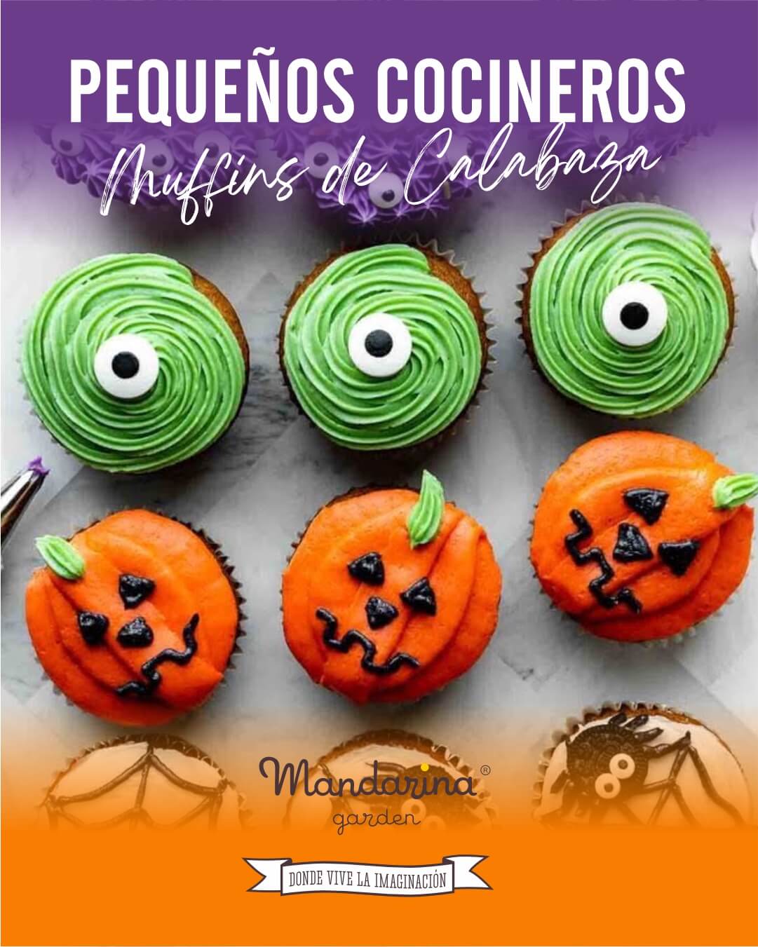 ESPECIAL DE OCTUBRE - PEQUEÑOS COCINEROS Muffins de Calabaza